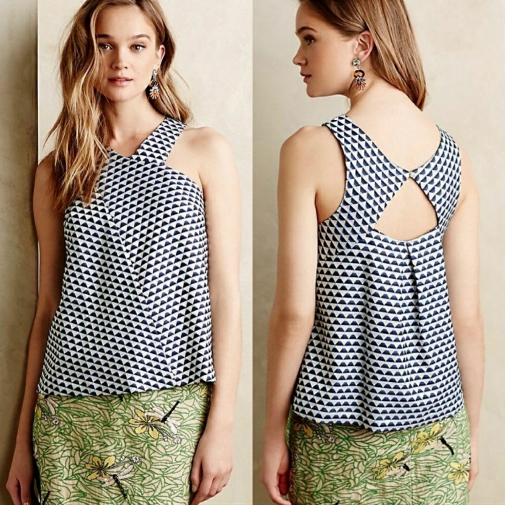 Anthropologie HD in Paris Tiled Jacquard Tank Top
